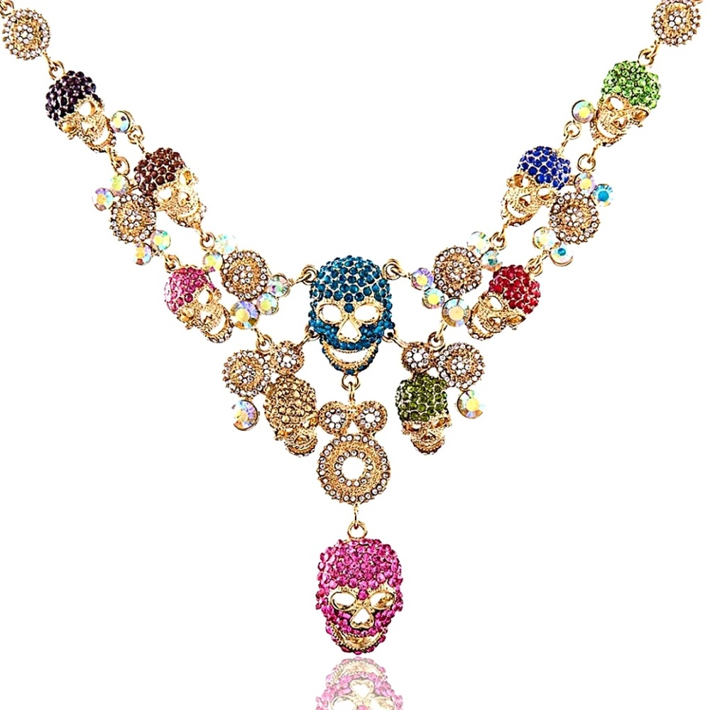 SEDEX METAL SKULL PENDANT CRYSTAL NEC